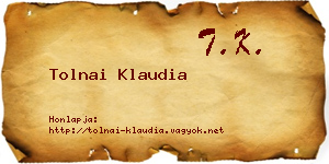 Tolnai Klaudia névjegykártya