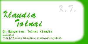 klaudia tolnai business card